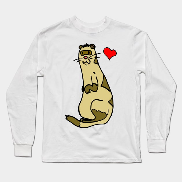 FERRET LOVE - LOVE COLORS Long Sleeve T-Shirt by sillyindustries